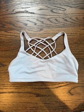 lululemon athletica Light Gray Strappy Lattice Back Sports Bra